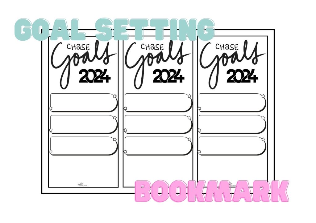 Goal setting bookmarks for children, 2024